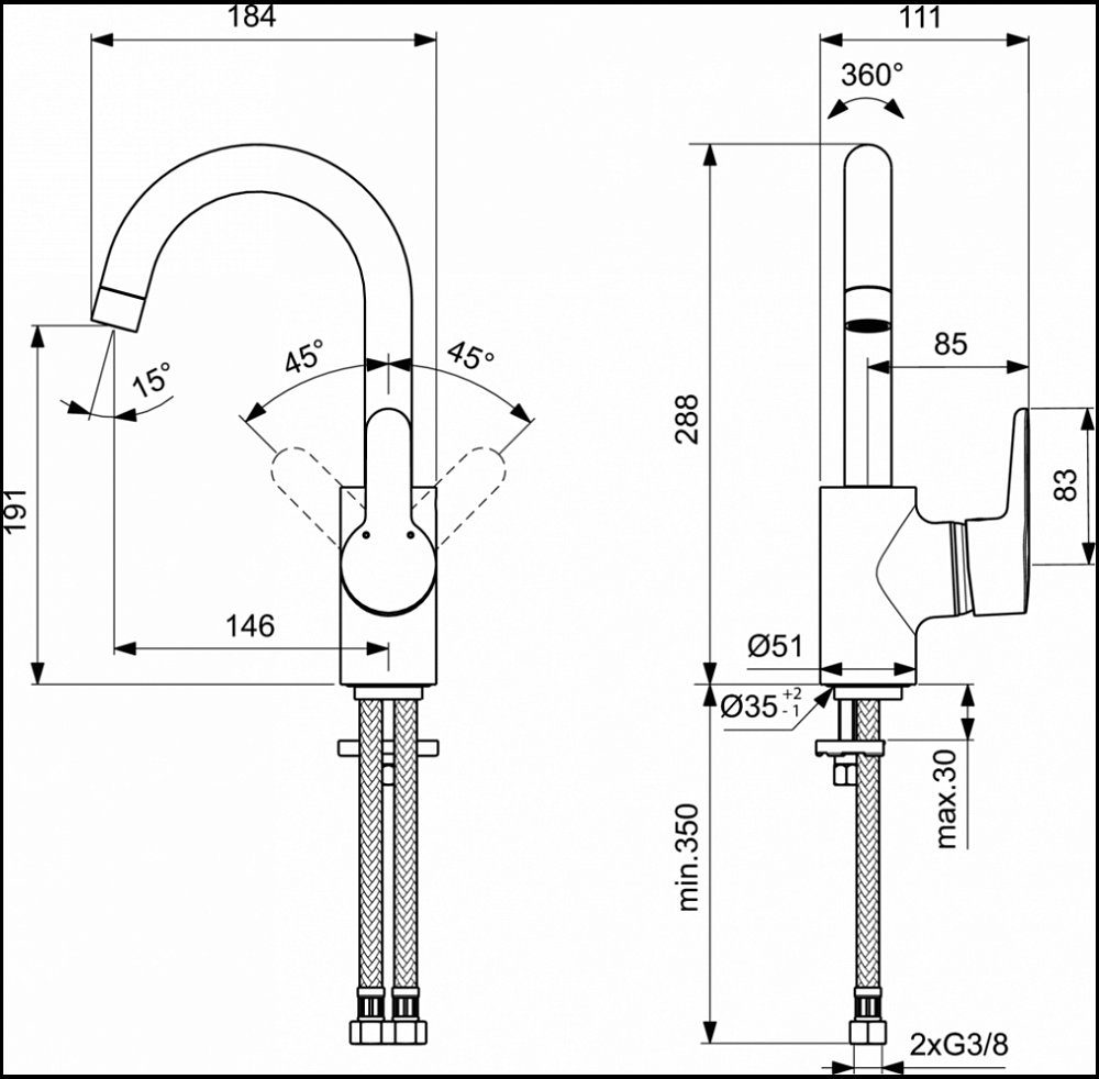 Смеситель Ideal Standard Connect Blue B9933AA для раковины - 2