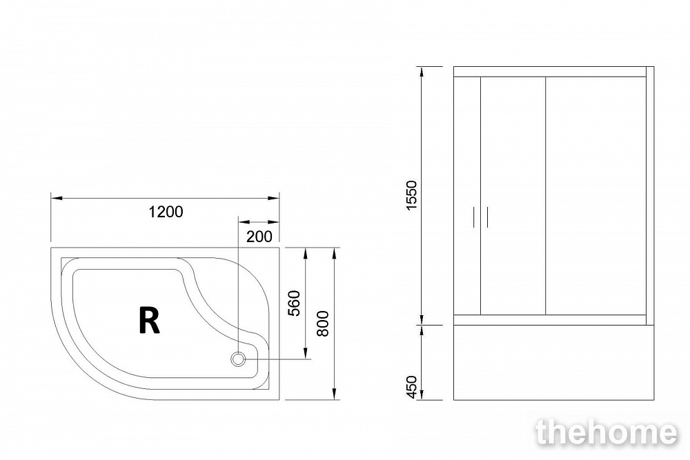 Душевой уголок Royal Bath 8120BK-C матовое правый - 4