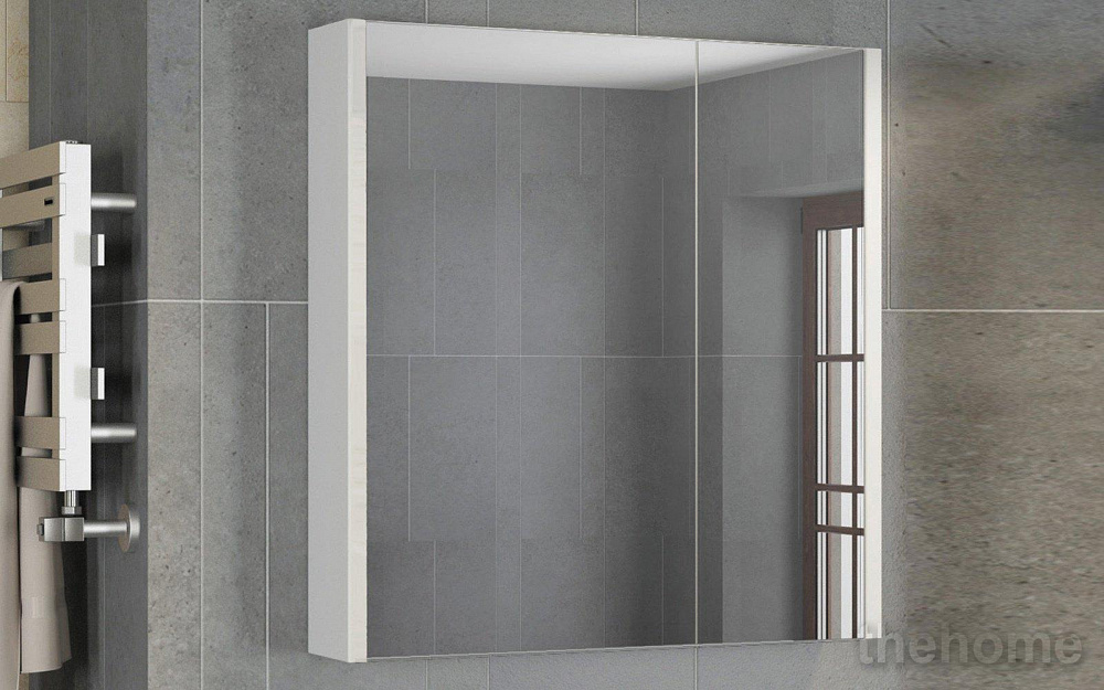 Зеркальный шкаф Comfortу Женева-75 дуб белый - TheHome