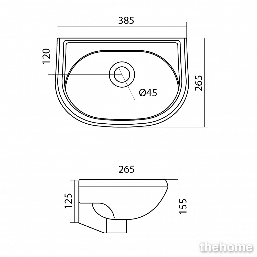 Раковина Santek Бриз 40 без отверстия под смеситель 1WH110439 - 4