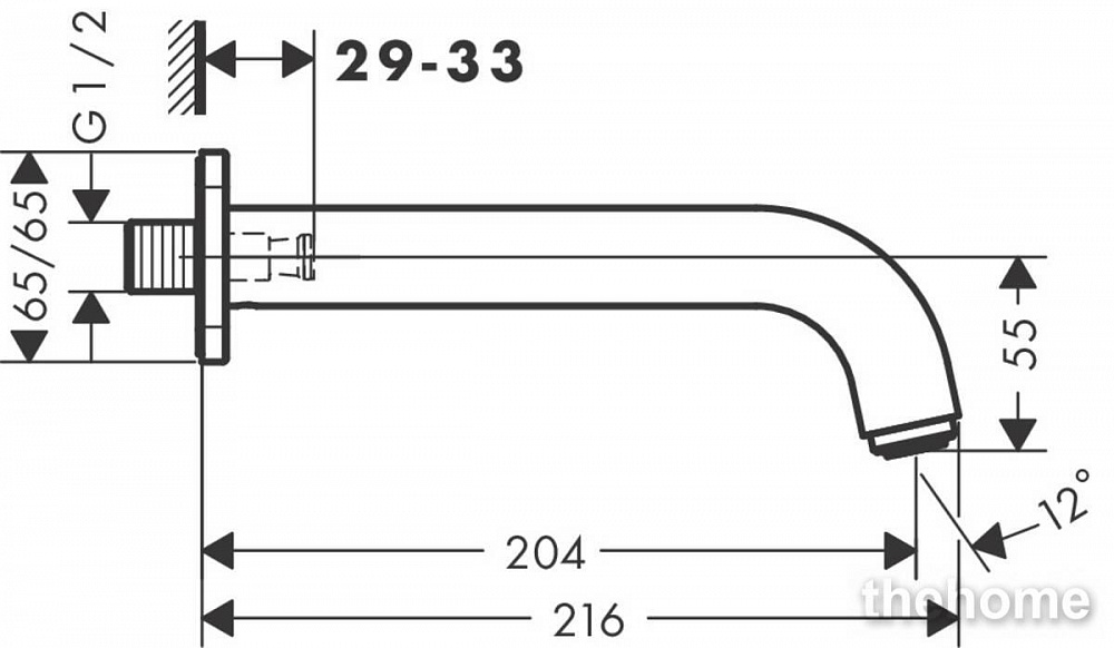 Излив Hansgrohe Vernis Shape для ванны 71460670 черный - 2