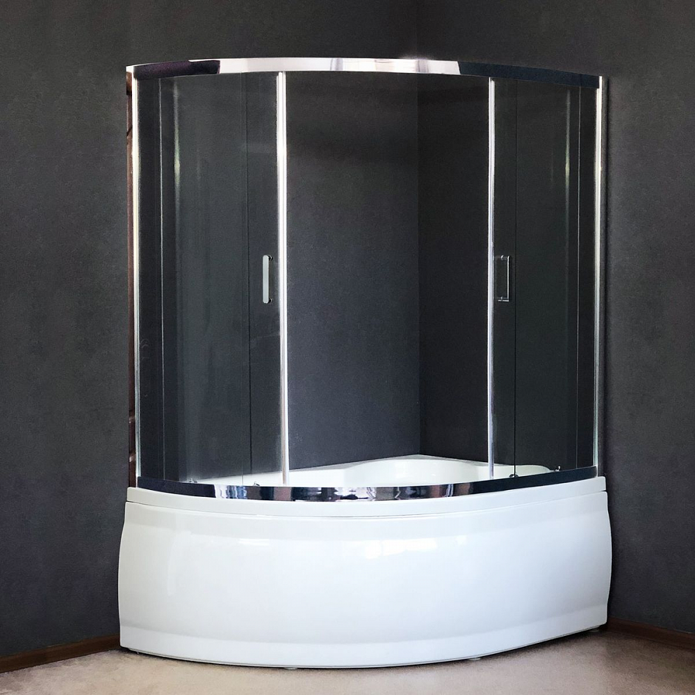 Душевая шторка Royal Bath RB 150ALP-T-CH (хром/6мм прозрачное) - 2