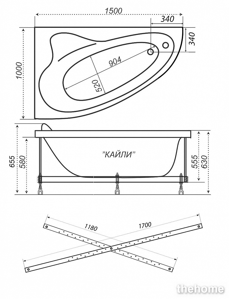 Акриловая ванна Triton Кайли 150x100 L - 3
