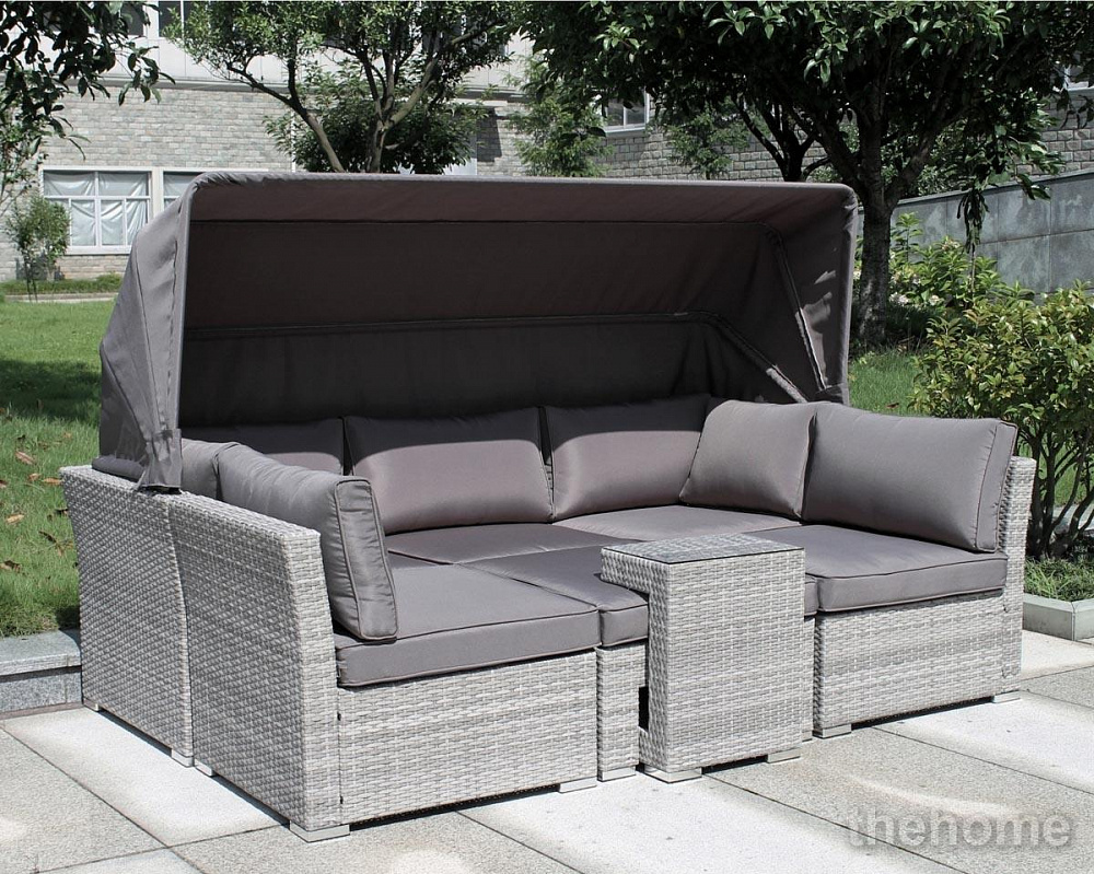 Диван-трансформер из искусственного ротанга AFM-320G Grey Afina - TheHome