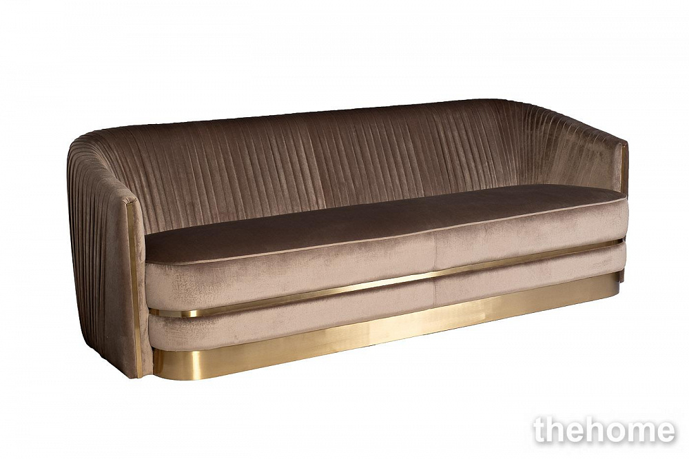 87YY-1890-3 BRN Диван трехместный велюр серо-коричн. 238*91*83см Garda Decor - 2