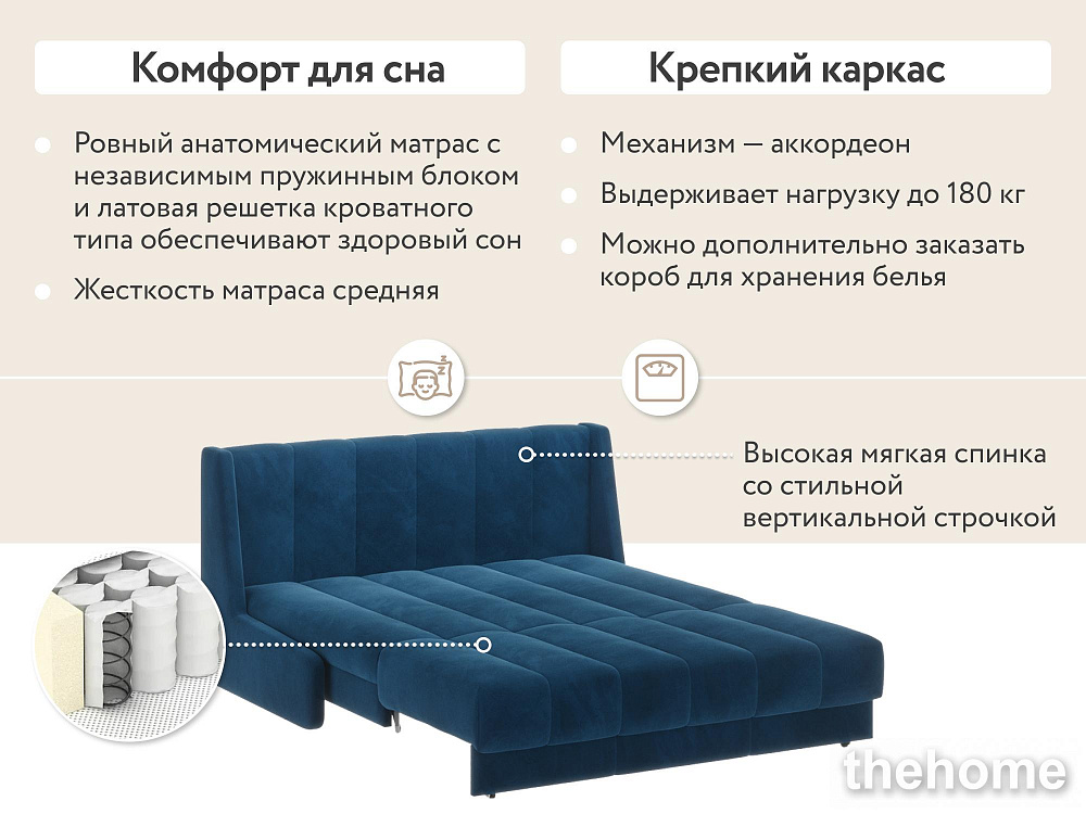Диван прямой DeeOne Венеция AAA41323004 синий - 3