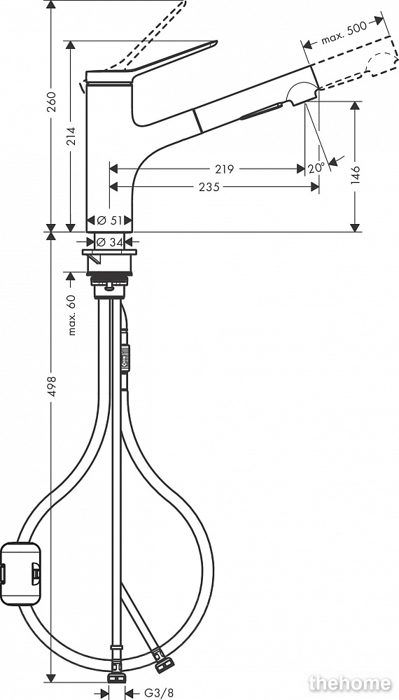 Смеситель Hansgrohe Zesis M33 74800670 для кухонной мойки, матовый черный - 2