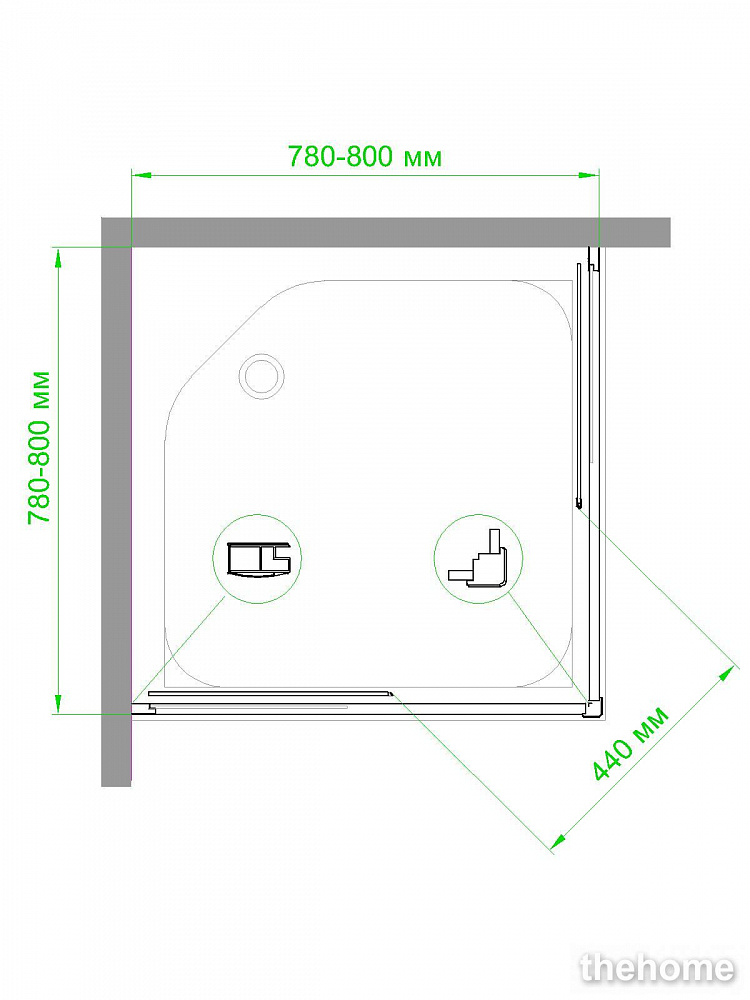 Душевой уголок Royal Bath HPD-C 80х80х185 матовое - 2