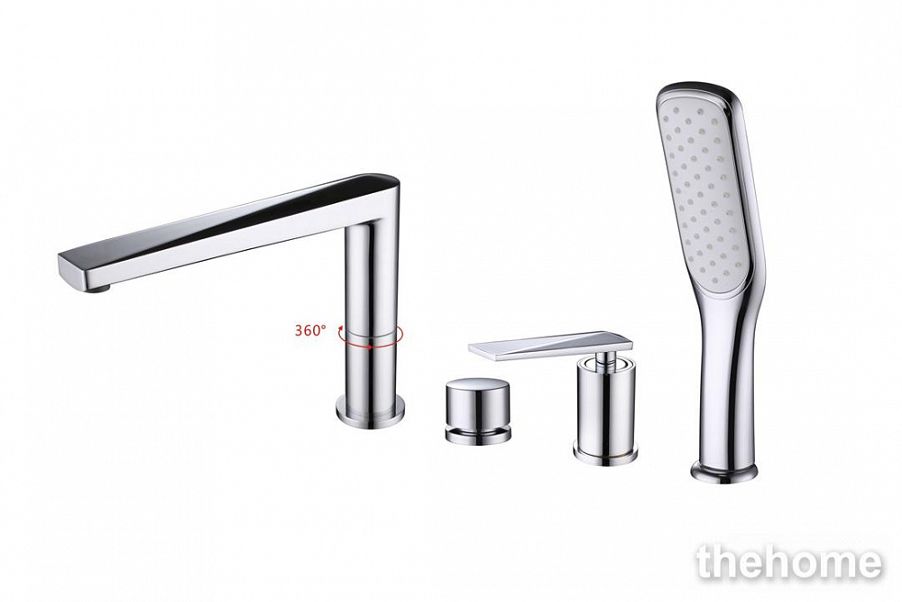 Смеситель Boheme Venturo 370 врезной на борт ванны, хром - TheHome