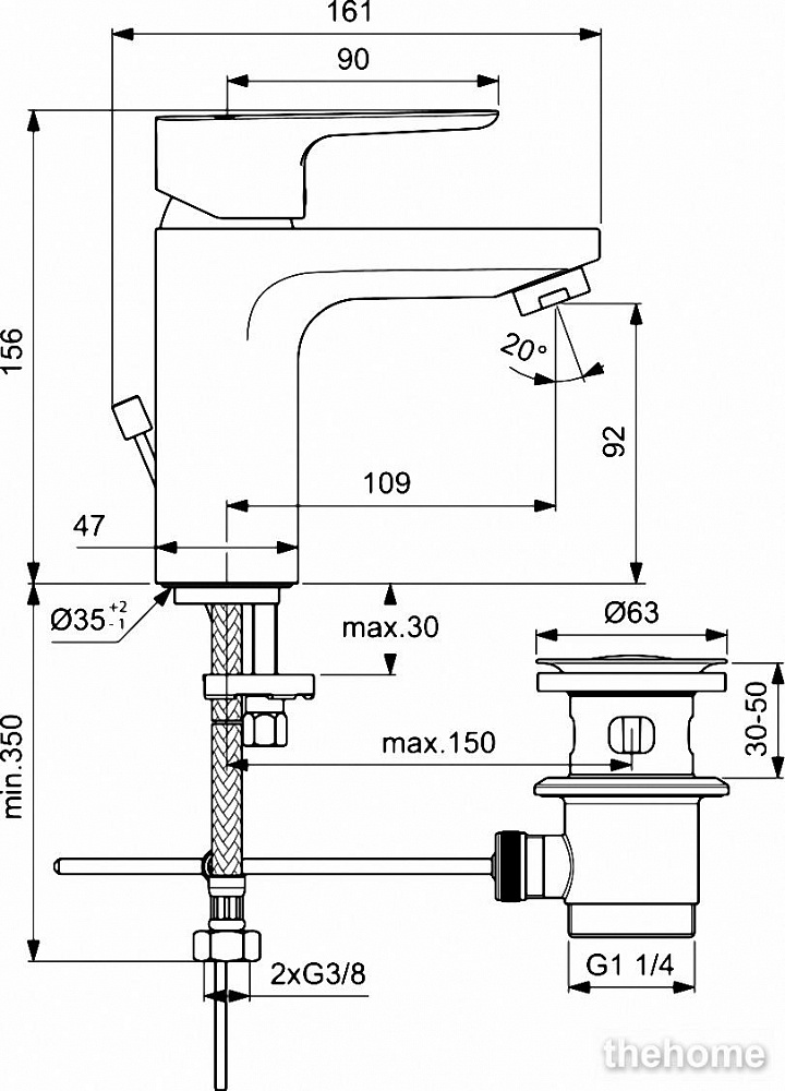 Смеситель для раковины Ideal Standard CERAPLAN III SLIM BC560AA - 3