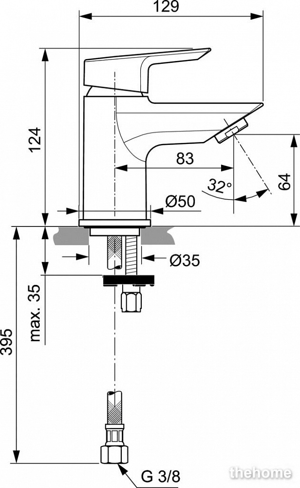 Смеситель для раковины Ideal Standard TESI A6568AA - 4