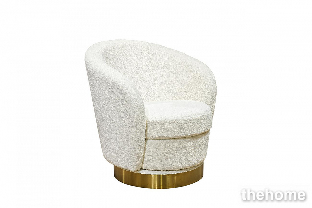 Кресло Napoli вращающееся, иск.мех кремовое Sheepskin 76*76*76см Garda Decor - 2