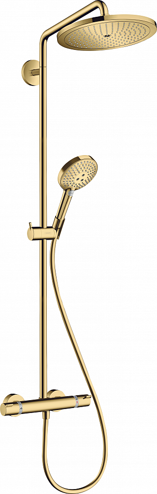 Душевая стойка Hansgrohe Croma Select S 280 1jet 26890990 с термостатом, полированное золото - TheHome