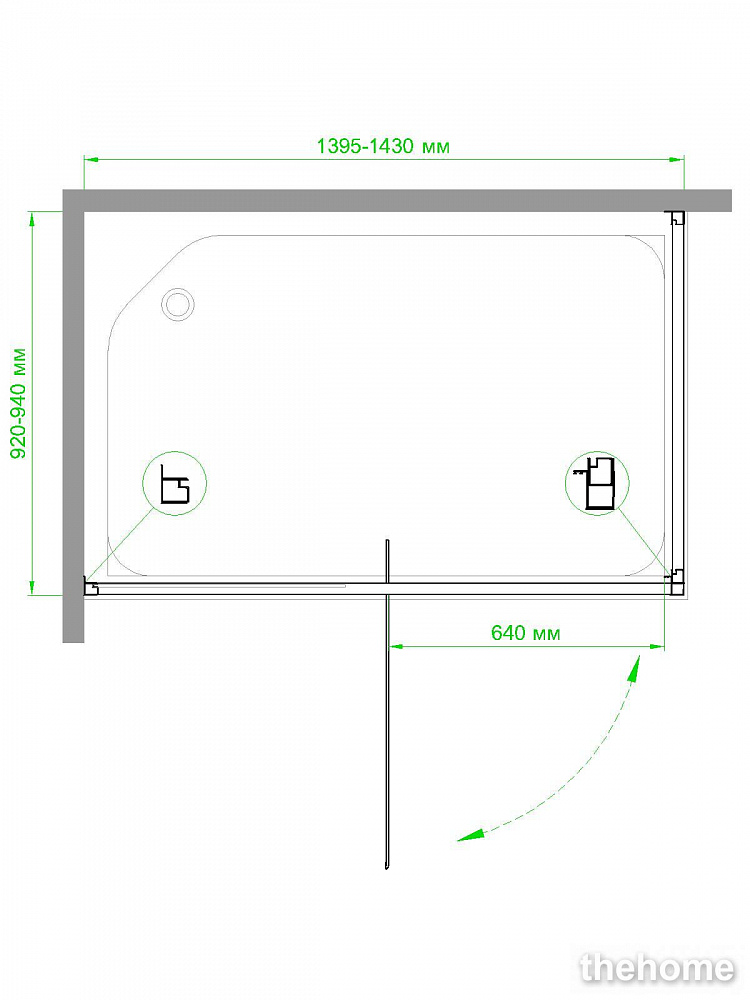 Душевой уголок Royal Bath HV-C-CH-P 120x80x185 рифленое - 4