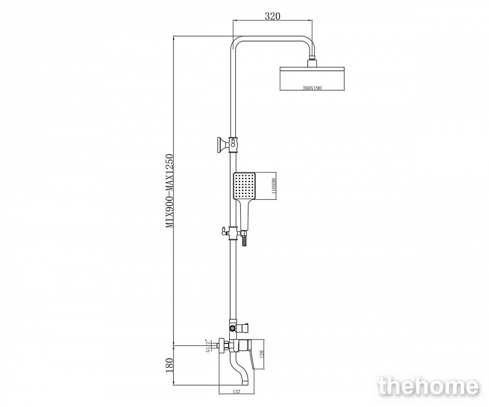 Душевая система Bronze de Luxe Element EL77CB - 2