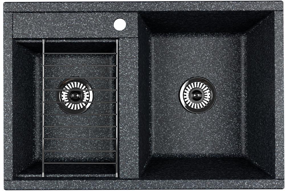 Кухонная мойка Акватон Делия 78 DBL 2 чаши 1A723132DE210 графит - TheHome