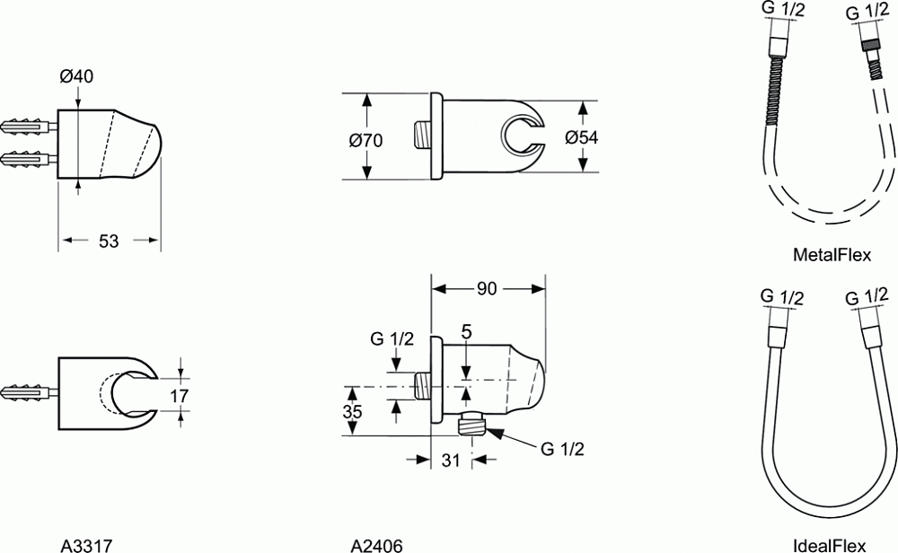 Душевой шланг Ideal Standard Idealrain A2403AA - 3