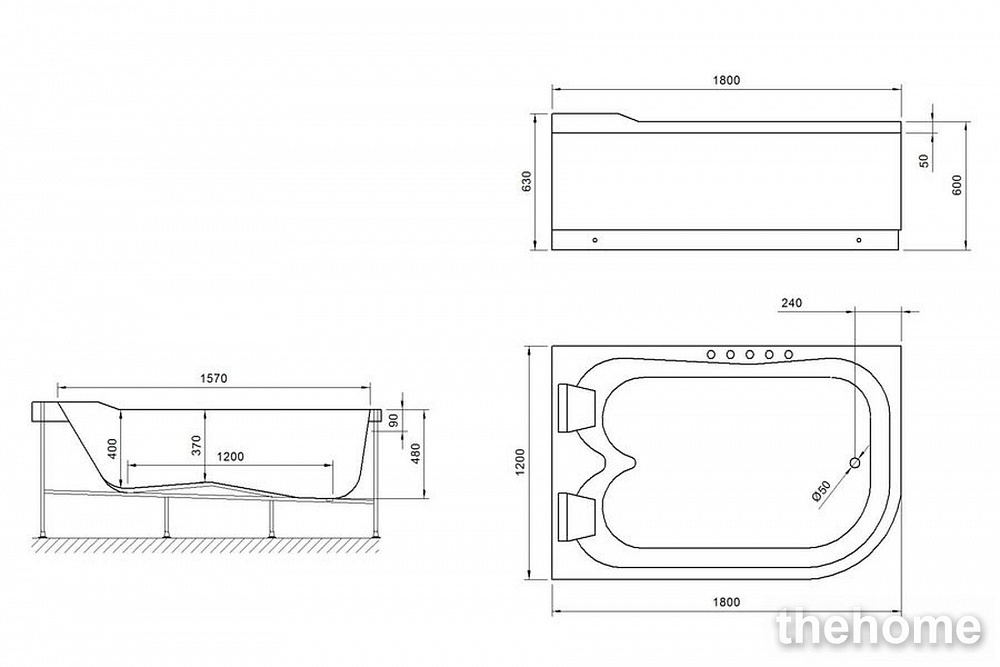 Акриловая ванна Royal Bath Norway RB331100 c каркасом 180х120х66 L - 3