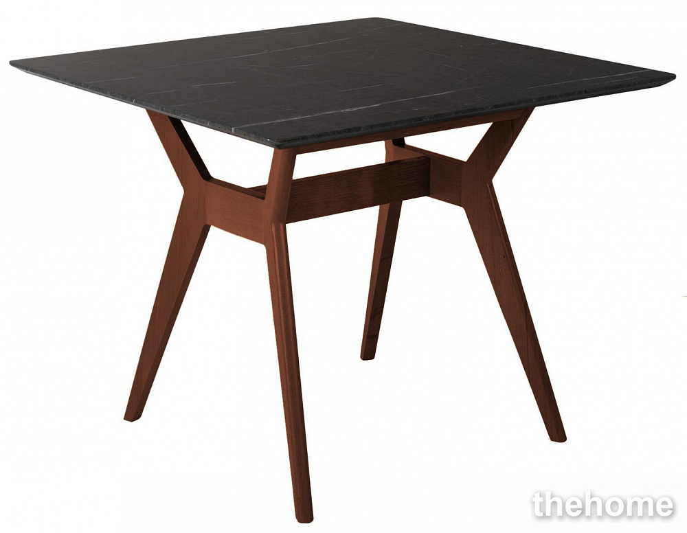 Стол R-Home Нарвик 960*960 мрамор Графит Темный орех - TheHome