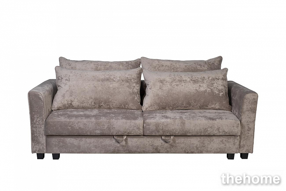 Диван Marco трехмест. раскл., велюр серо-бежевый Crush03 225*102*92см Garda Decor - TheHome