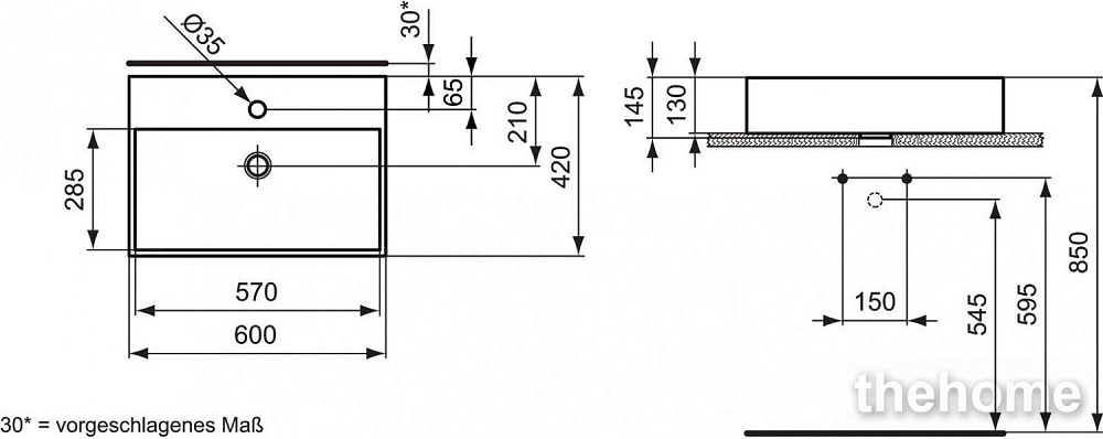 Раковина 60 см Ideal Standard Strada K078101 - 4
