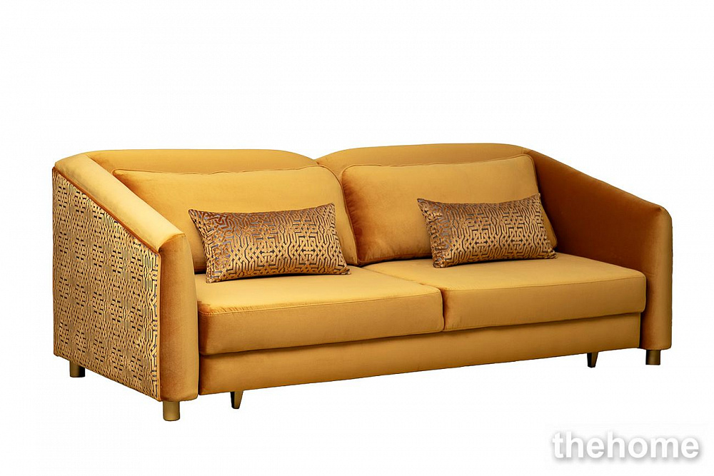 Диван Trevi 230М(К) трехм раскл с кантом оранж Velv ORANG+Lattice ORANG 232*103*88см Garda Decor - 2