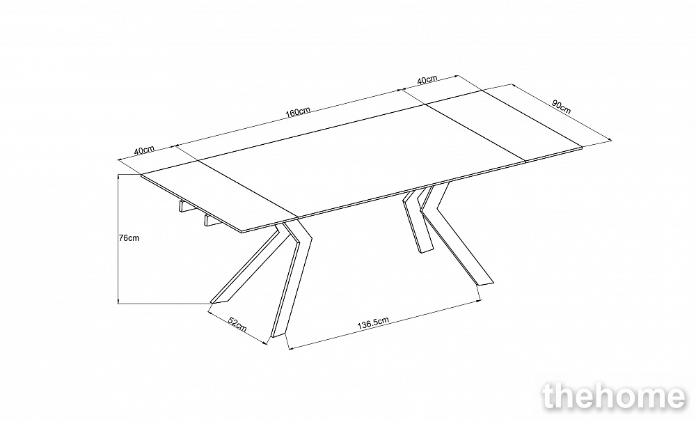 83MC-STOL-1756 BL Стол обед. расклад. керам. черный 240(160)*90*76см Garda Decor - 8