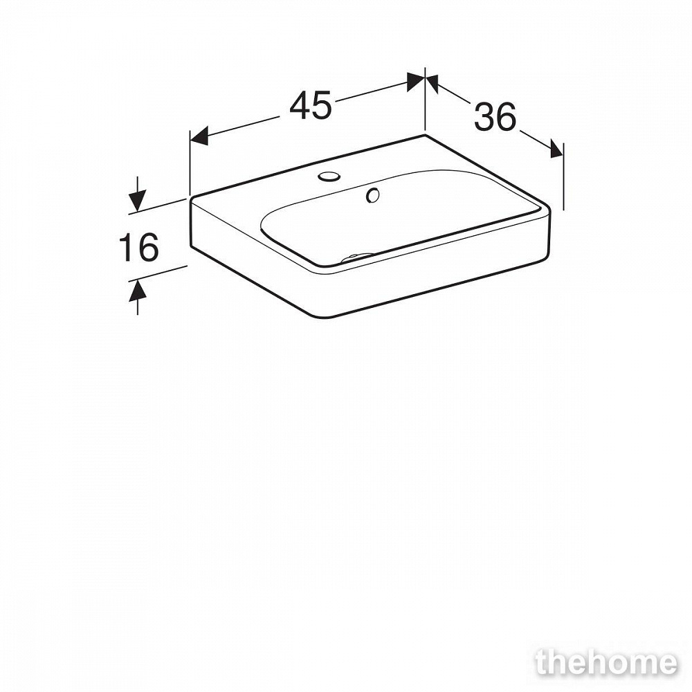 Раковина Geberit Smyle Square 45см 500.222.01.1 белая - 8