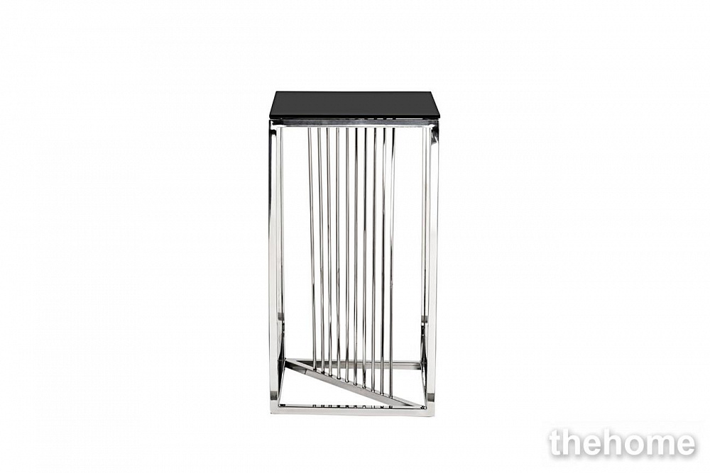 13RXET8082L-SILVER Стол журнальный стекло черн./серебро 38*38*70 Garda Decor - 2