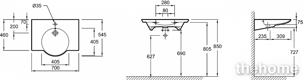 Раковина 70 см Jacob Delafon Spherik E4492-X5-00, белый - 2