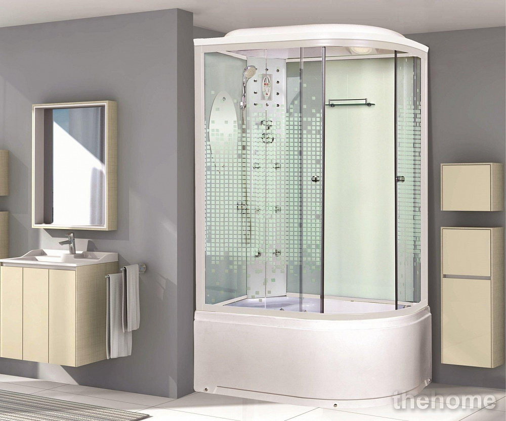 Душевая кабина Niagara Premium NG-310-01LN 120x80x220 левая с гидромассажем стекло мозаика - TheHome