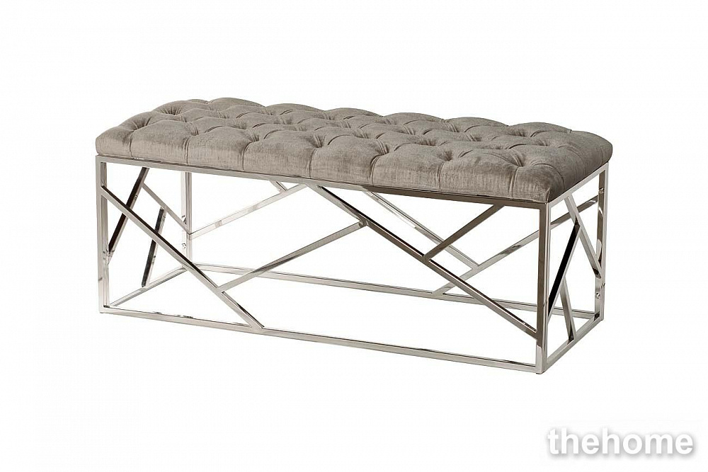 GY-BEN7834-GR Банкетка велюр серый/хром 110*42*46см Garda Decor - 2